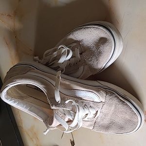 Vans low top pink canvas suede sneakers shoes